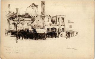 Monasterzyska. Kiadja a m. kir. 10. honvéd gyalogezred az özvegy- és árvaalap javára. Herbst műnyomása - 41. / WWI Austro-Hungarian K.u.K. military art postcard s: Meilinger Dezső hadnagy (EK)