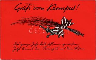 1940 Grüss vom Krampus / Krampus greeting art postcard