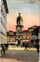 Fiume, Rijeka; Torre civica / city tower, shops (EM)