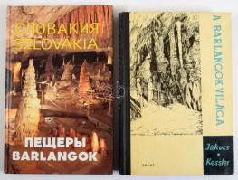 2 barlangász könyv:  Jakucs László-Kessler Hubert: A barlangok világa. (Barlangjárók zsebkönyve.) Bp., 1962., Sport. Kiadói félvászon-kötés, + Szlovákia - Barlangok. 1997.