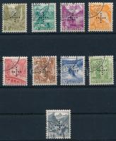 Svájc 1937 Hivatalos sor Mi 19-27 (Mi EUR 130,-)