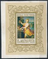 1969 Festmény, az eredeti ívből származó vágott blokk gumi nélküli papíron (sérülés a képoldalon / damaged front)