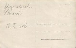 1916 Első világháborús osztrák-magyar katonák a fronton légvédelmi ágyúval, télen / WWI Austro-Hunga...