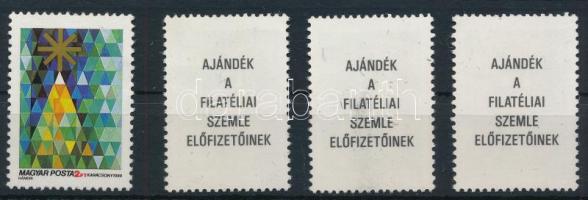 1988 Karácsony 3 db ajándék bélyeg + 1 normál (24.000)