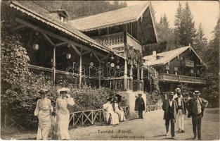 1912 Tusnád-fürdő, Baile Tusnad; Schweitz szálloda, vendégek. Brunner Lajos kiadása / hotel, guests (fl)