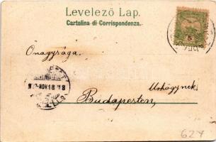 1902 Fiume, Rijeka; látkép / general view. litho (felületi kopás / worn surface)