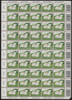 2022 Húsvét hajtott öntapadós teljes ív ívszélen vonalkóddal és többnyelvű "ÁLDOTT HÚSVÉTOT!" felirattal (30.000)