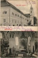 1910 Beszterce, Bistritz, Bistrita; Római katolikus templom és belseje. Bartha Mária kiadása / church interior (EB)