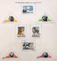 1945-1961 Magyar albumlapok levágott jobb széllel lefűzve, benne gyenge alapgyűjtemény