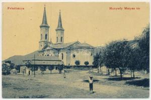 1917 Felsőbánya, Baia Sprie; Hunyady (Hunyadi) Mátyás tér. W.L. (?) 2352. H. Riedl E. kiadása / square (EK)