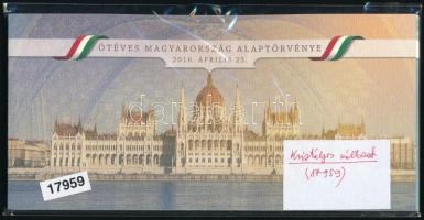 2016 Ötéves Magyarország Alaptörvénye kristályos blokk eredeti tokban, bontatlan csomagolásban (15.000)