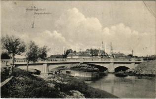 1909 Nagyszeben, Hermannstadt, Sibiu; Burgertorbrücke. Heinrich Meltzer / várkapu híd / bridge (tűnyom / pinmark)