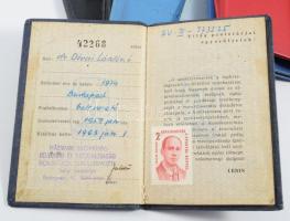 19 db vegyes igazolvány, közte tanácstag-igazolvány, leckekönyv, MÁV igazolványok, stb