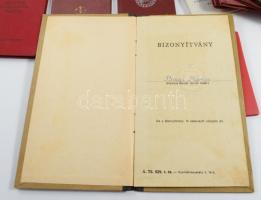 20 db vegyes igazolvány és bizonyítvány, közte, leckekönyv, MÁV igazolvány, MHSZ igazolvány, stb