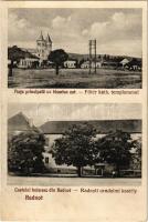 1935 Radnót, Radnuten, Iernut; Piata principala cu biserica cat., Castelul boieresc / Fő tér, katolikus templom, uradalmi kastély. Kántor János foto / main square, Catholic church and castle (fl)