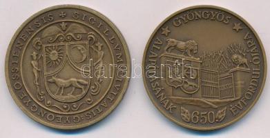 Bognár György (1944-) 1984. "650 éves Gyöngyös" bronz emlékérem (42,5mm) + 1984. "MÉE...