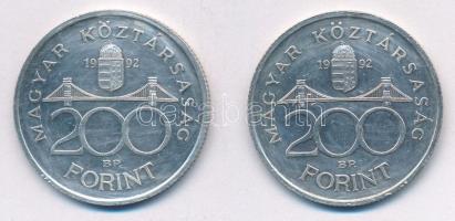 1992. 200Ft "MNB" (2x) T:AU,XF Adamo F13