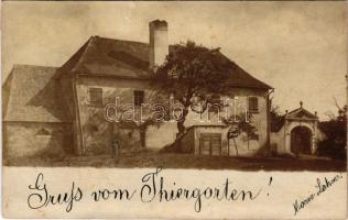 1904 Kismarton, Eisenstadt (?); kastély udvar / castle court. photo (ragasztónyomok / glue marks)