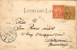 1905 Beszterce, Bistritz, Bistrita; utcakép, helyi lakosok / street view, local people. photo (lyuk ...