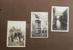 cca 1930 Olaszországi utazás fotóalbuma: Velence (Szent Márk-bazilika, Sóhajok hídja), Valdibrana, R...