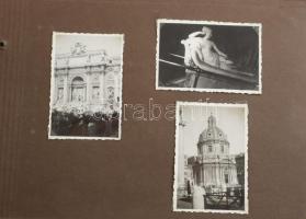 cca 1930 Olaszországi utazás fotóalbuma: Velence (Szent Márk-bazilika, Sóhajok hídja), Valdibrana, R...