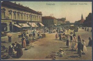 Temesvár Scudier square fair with the shop of Deutsch