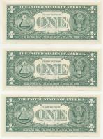 Amerikai Egyesült Államok 2013. 1$ (3x) sorszámkövetők "F 79413337 B - F 79413339 B" T:UNC...