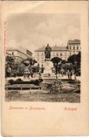 Budapest V. József nádor tér és szobor, Salamon üzlete. Divald Károly 199. sz. (EB)