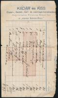 cca 1890-1900 Kádár és Kiss fűszer-, festék, bor és csemege kereskedése Nagyváradon, a "Veres Kereszthez" számla.