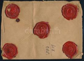 1900.03.03. Értéklevél Feketeszámú 8kr + 2 x 20kr (hiányzó sarok / missing corner) + 2 x Turul 60f v...