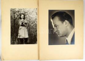 4 db nagyméretű portré, részben jelzett, változó állapotban, 39,5x29,5 cm-ig