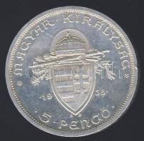 1938. 5P Ag "Szt.István" T:2- ph