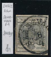 1850 2kr HP I fekete "SZÁSZVÁR(OS)" Strakosch meghatározás és szignó