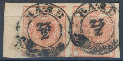 1850 3kr HP I vízszintes pár 8 mm ívszéllel "RAAB"