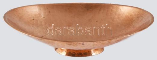 Eugen Zint talpas réz kínáló, jelzett, 12x15 cm