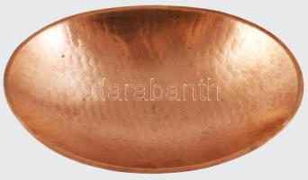 Eugen Zint talpas réz kínáló, jelzett, 12x15 cm