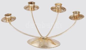 WMF art deco négyágú ezüstözött gyertyatartó, kopással, jelzett, 33x19 cm