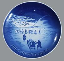 10 darab dán Bing &amp; Grondhal Copenhagen karácsonyi dísztányér, 1970-es évek, jelzett, hibátl...