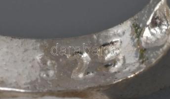 Ezüst (Ag) fülbevaló pár, szintetikus rubinnal, jelzett, bruttó 7,3g