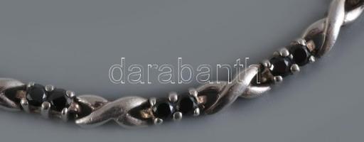 Ezüst (Ag) karkötő, 925 ezrelékes, jelzett, h: 19 cm, 9,8g