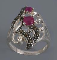 Ezüst (Ag) gyűrű kövekkel, m:56, bruttó 4,6g