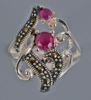 Ezüst (Ag) gyűrű kövekkel, m:56, bruttó 4,6g