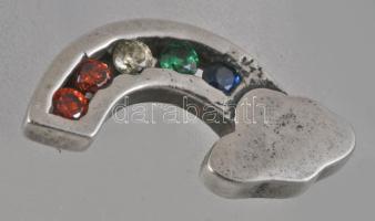 Ezüst (Ag) fülbevaló pár, kövekkel, bruttó 1,5g