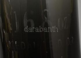 Antik füstszínű patikai üveg, feliratos, hibátlan, m: 19 cm