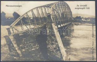 Máramarossziget bridge damaged by flood