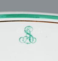 cca 1880 Nagyméretű nemesi monogramos ovális szervírozótál, jelzés nélkül, hibátlan, 42x29cm