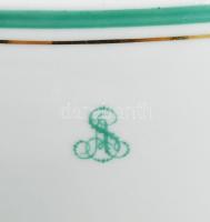 cca 1880 Nagyméretű nemesi monogramos levesszervírozó, minimális kopással, m: 27 cm
