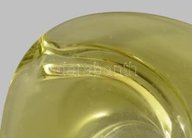 Val St. Lambert jelzéssel kínáló, kopott, 23x22 cm