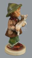 Hummel fiú báránnyal. Jelzett, restaurált, m: 11,5 cm