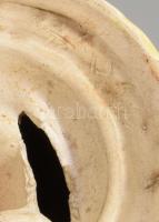 Szecessziós majolika persely, sérüléssel, 12x9 cm